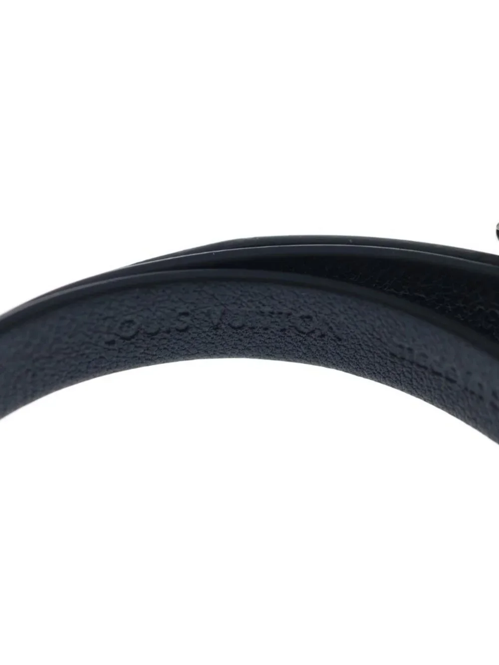 Louis Vuitton Bracelet Neogram Leather Black Silver 19